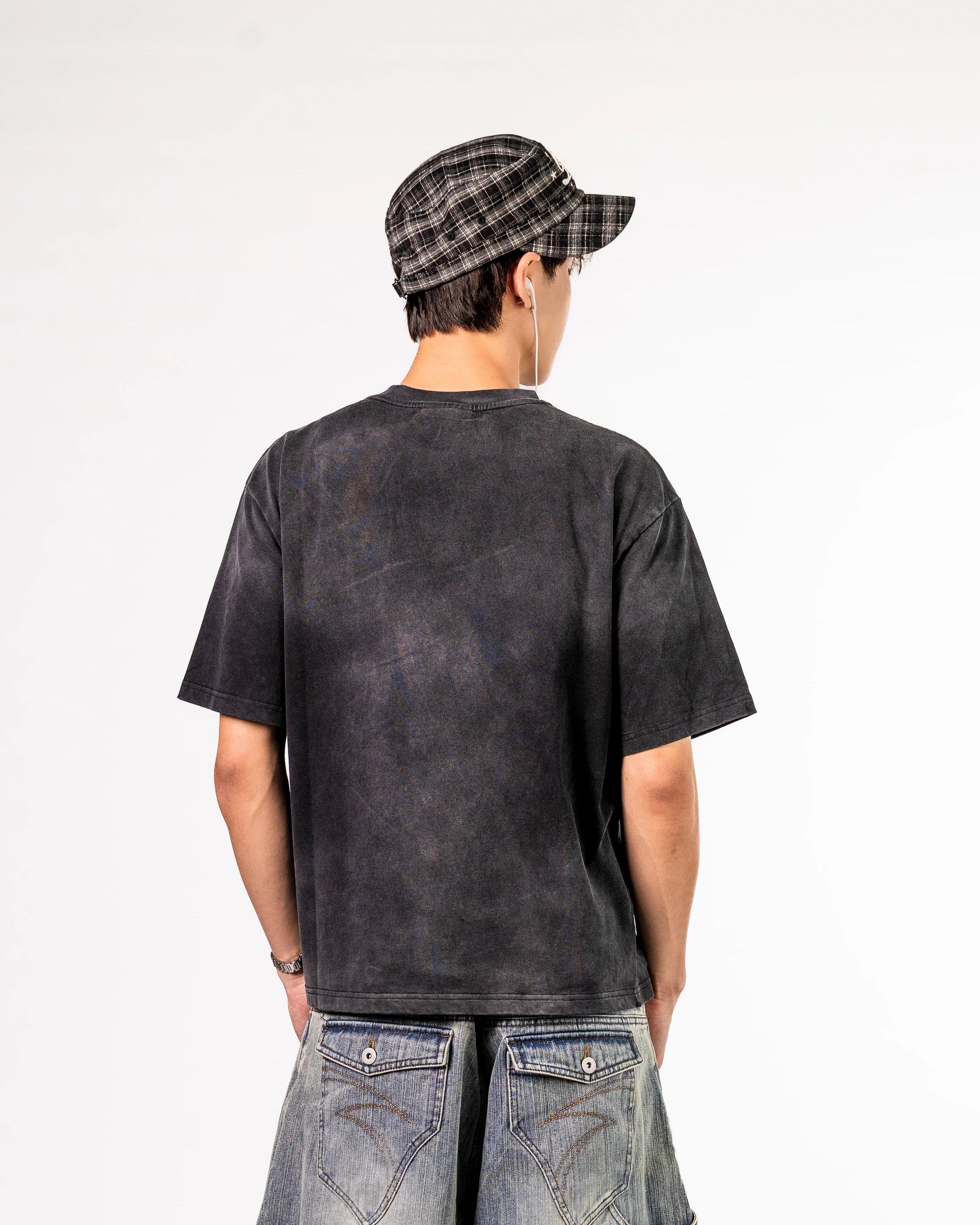 Boxy Cropped Tee in Sun Faded Black - Image 6