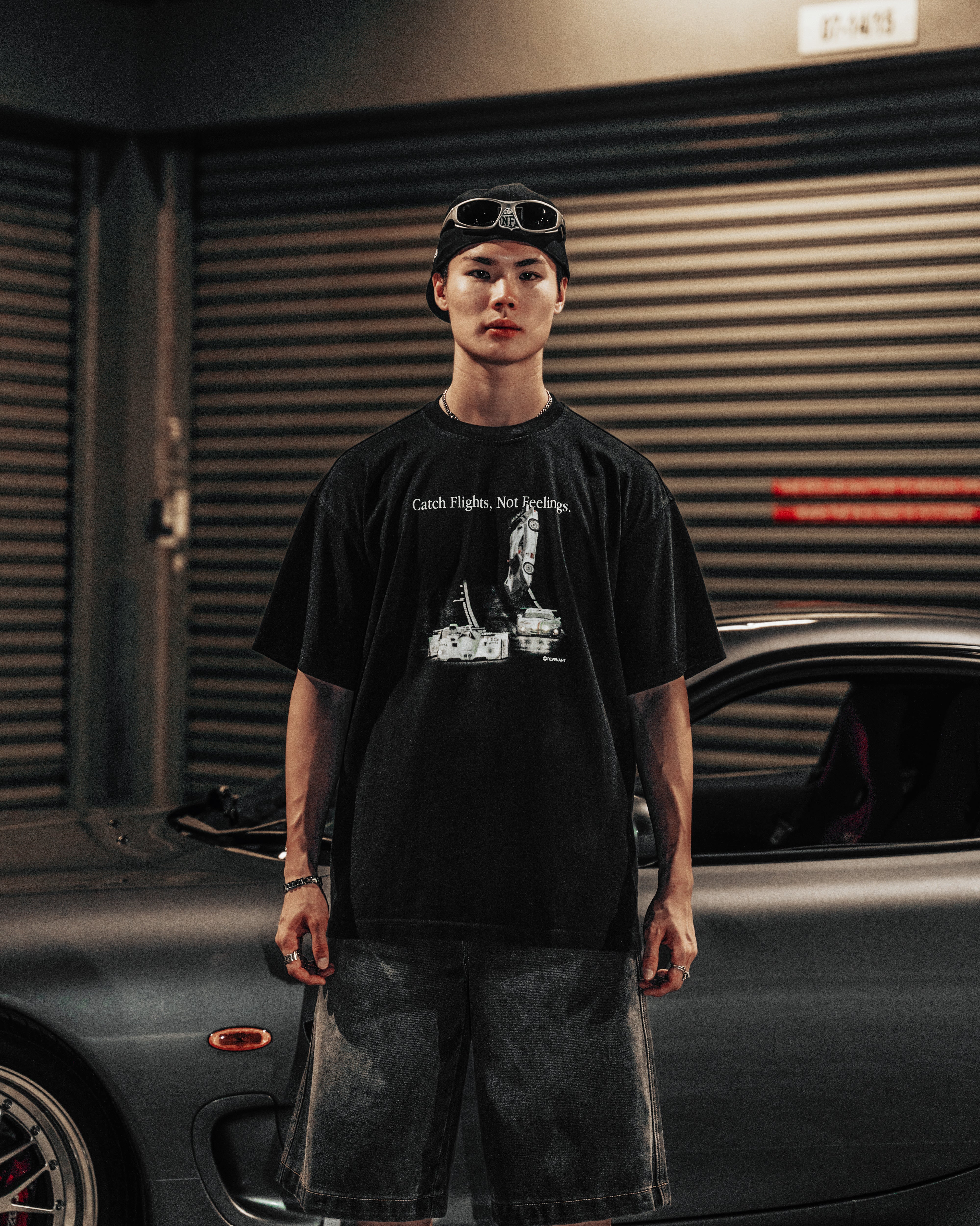 Catch Flights Not Feelings Tee in Black - Image 4