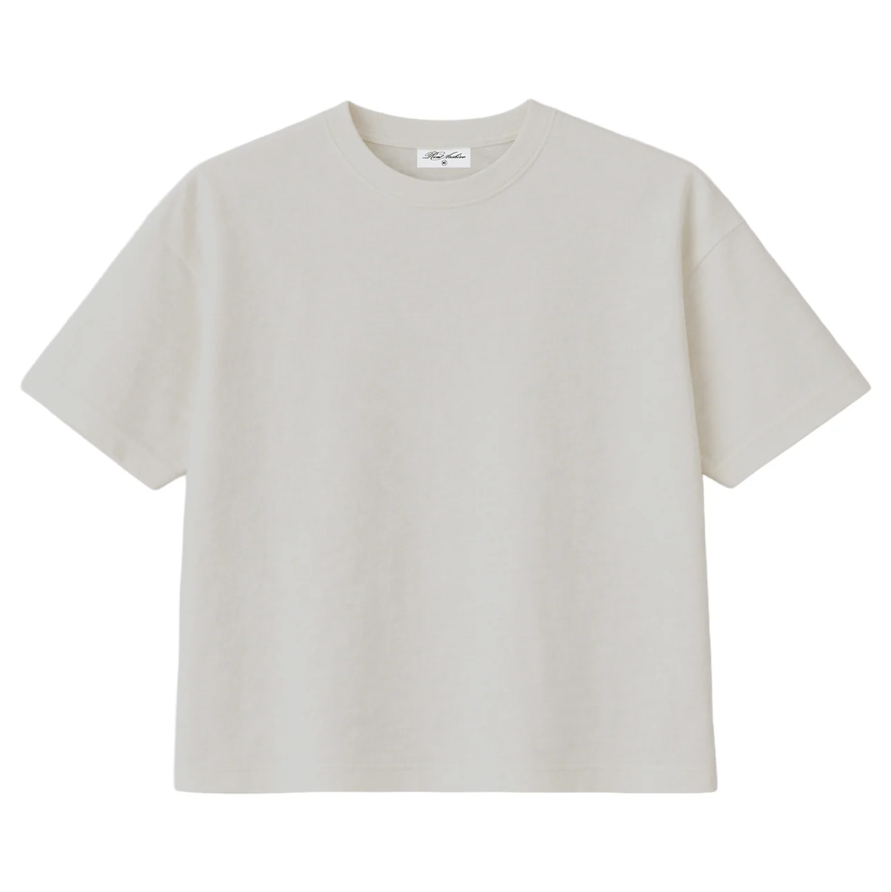 Cotton Slub Boxy Cropped Tee in White