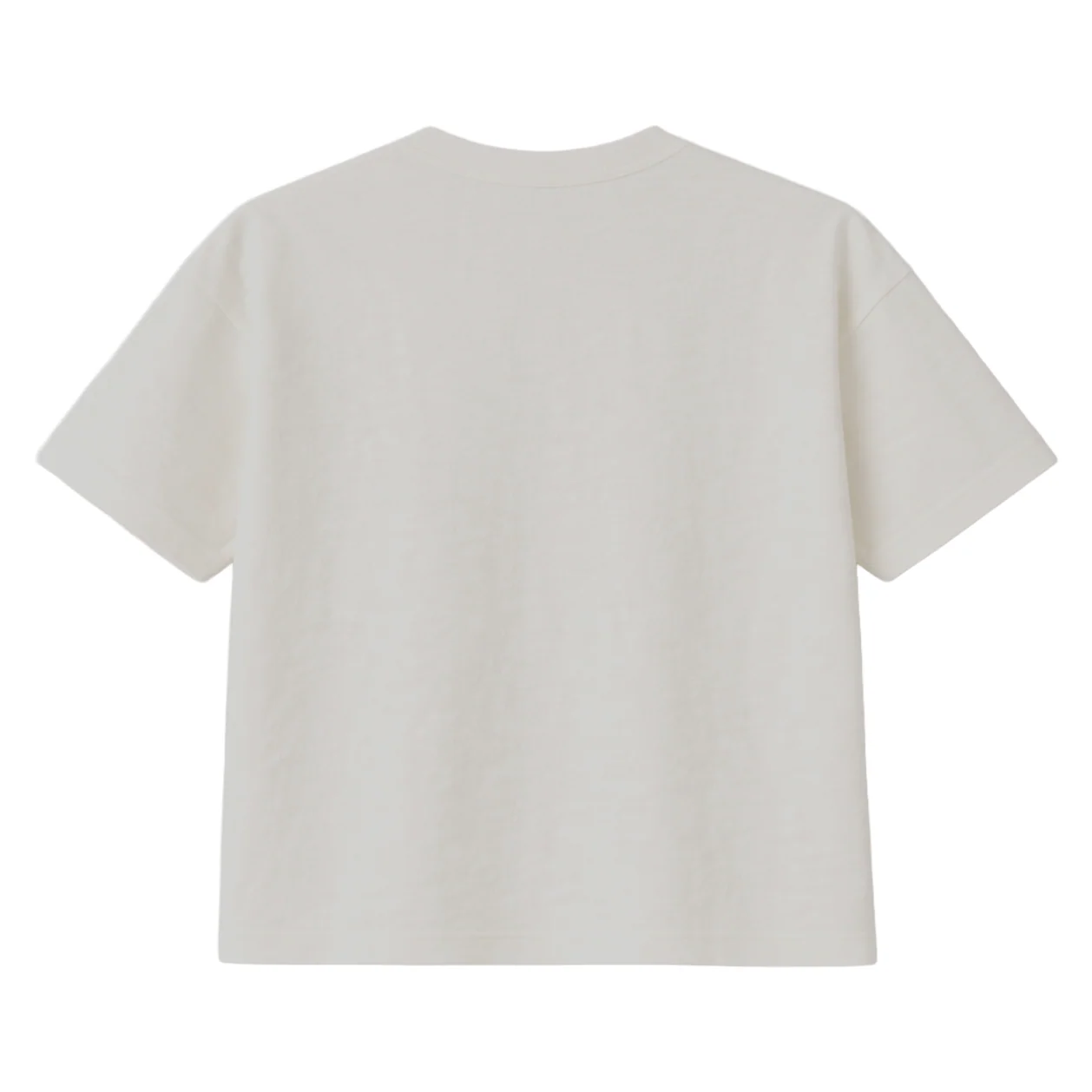 Cotton Slub Boxy Cropped Tee in White - Image 2