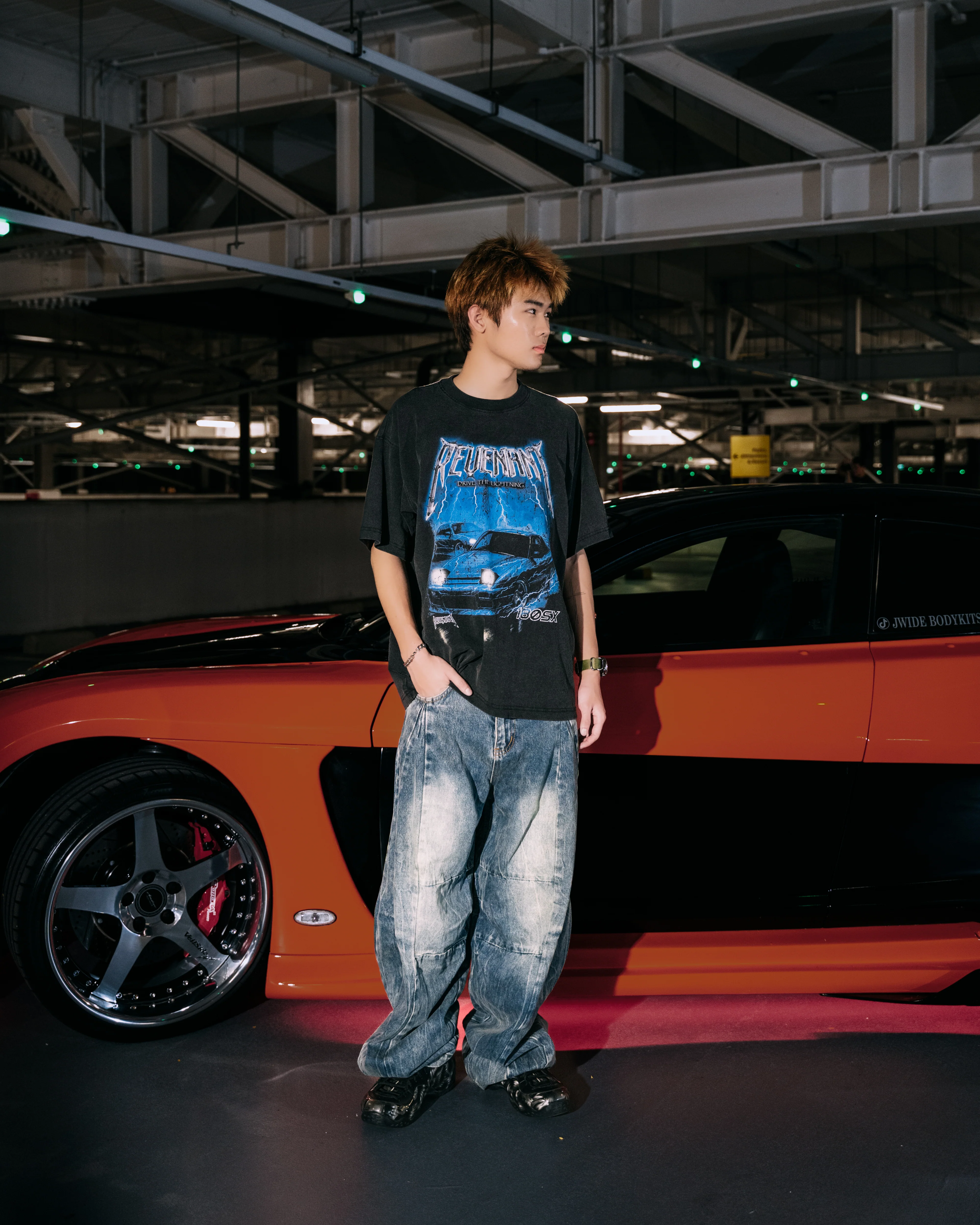 Drive The Lightning 180SX Tee in Washed Black - Image 5