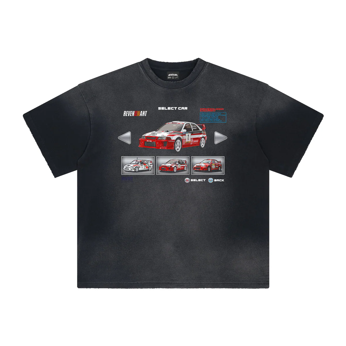 Mitsubishi WRC Tee in Faded Black