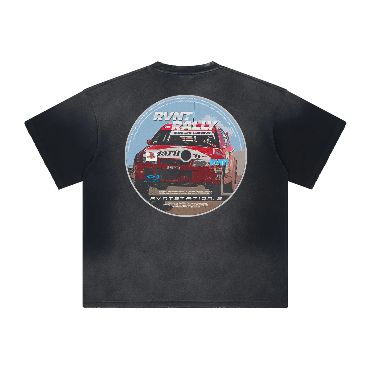 Mitsubishi WRC Tee in Faded Black - Image 2