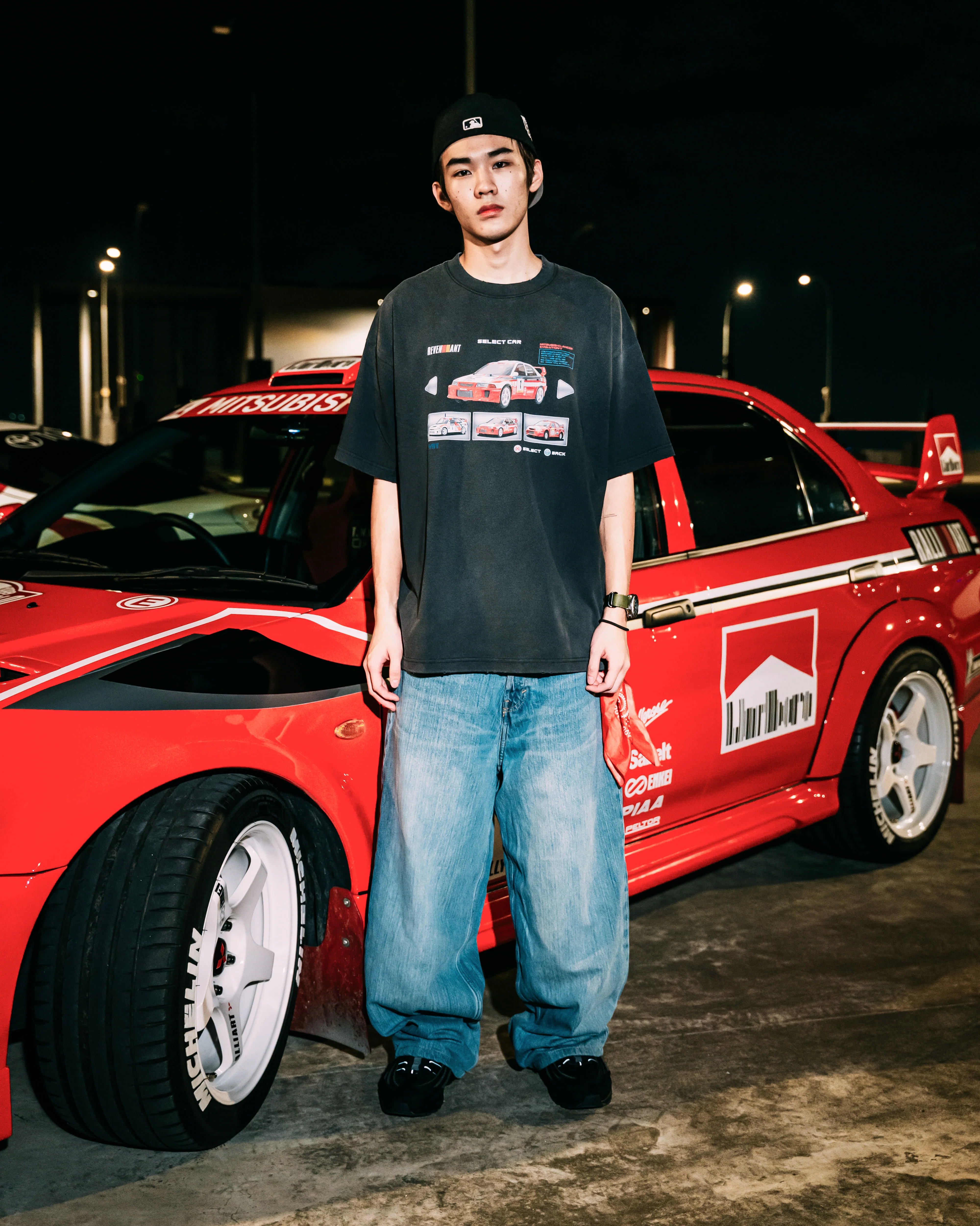 Mitsubishi WRC Tee in Faded Black - Image 3