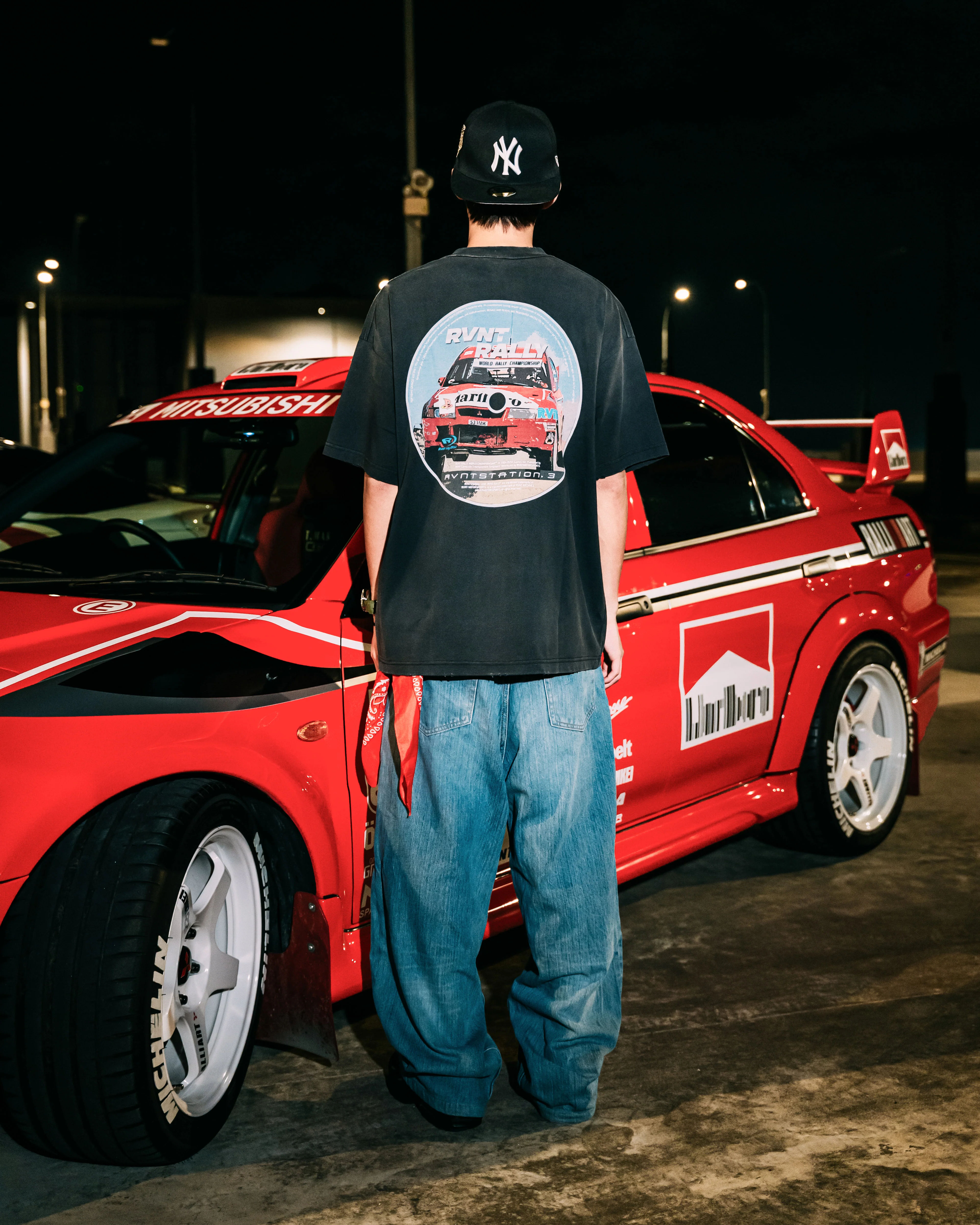 Mitsubishi WRC Tee in Faded Black - Image 4