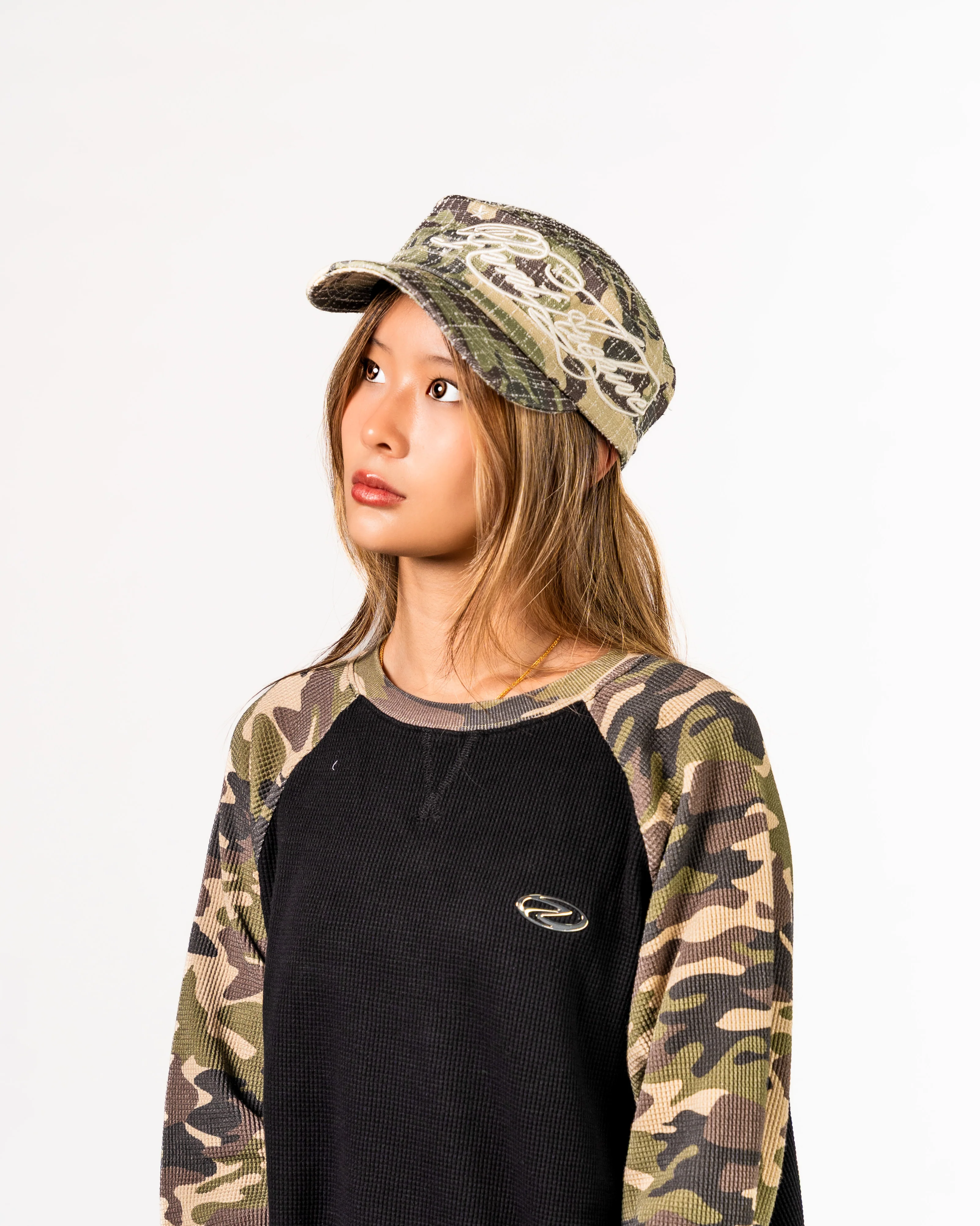 Needlestitch Camouflage Embroidered Cadet Cap - Image 4