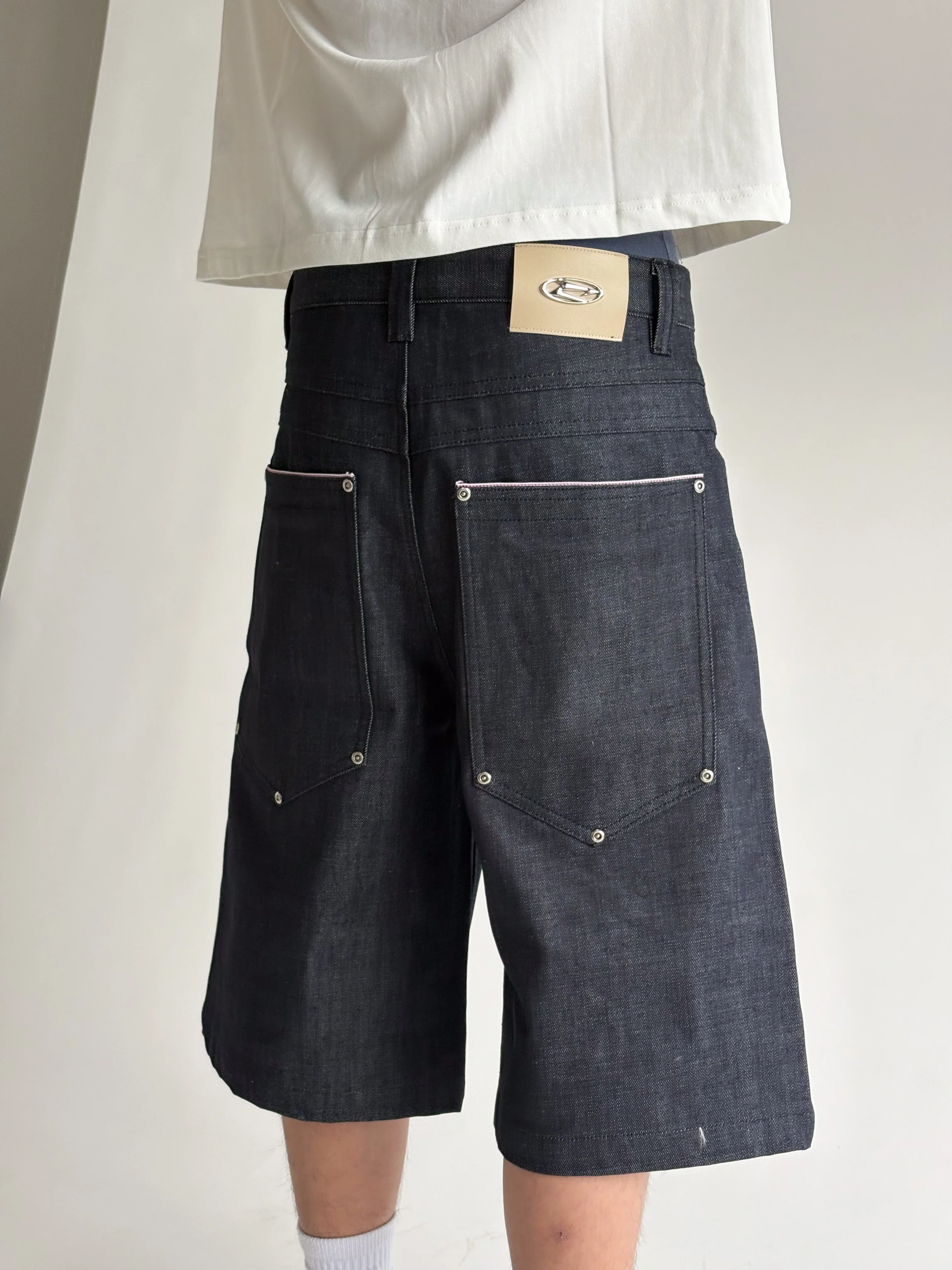 Raw Selvedge Denim Baggy Jorts - Indigo - Image 7