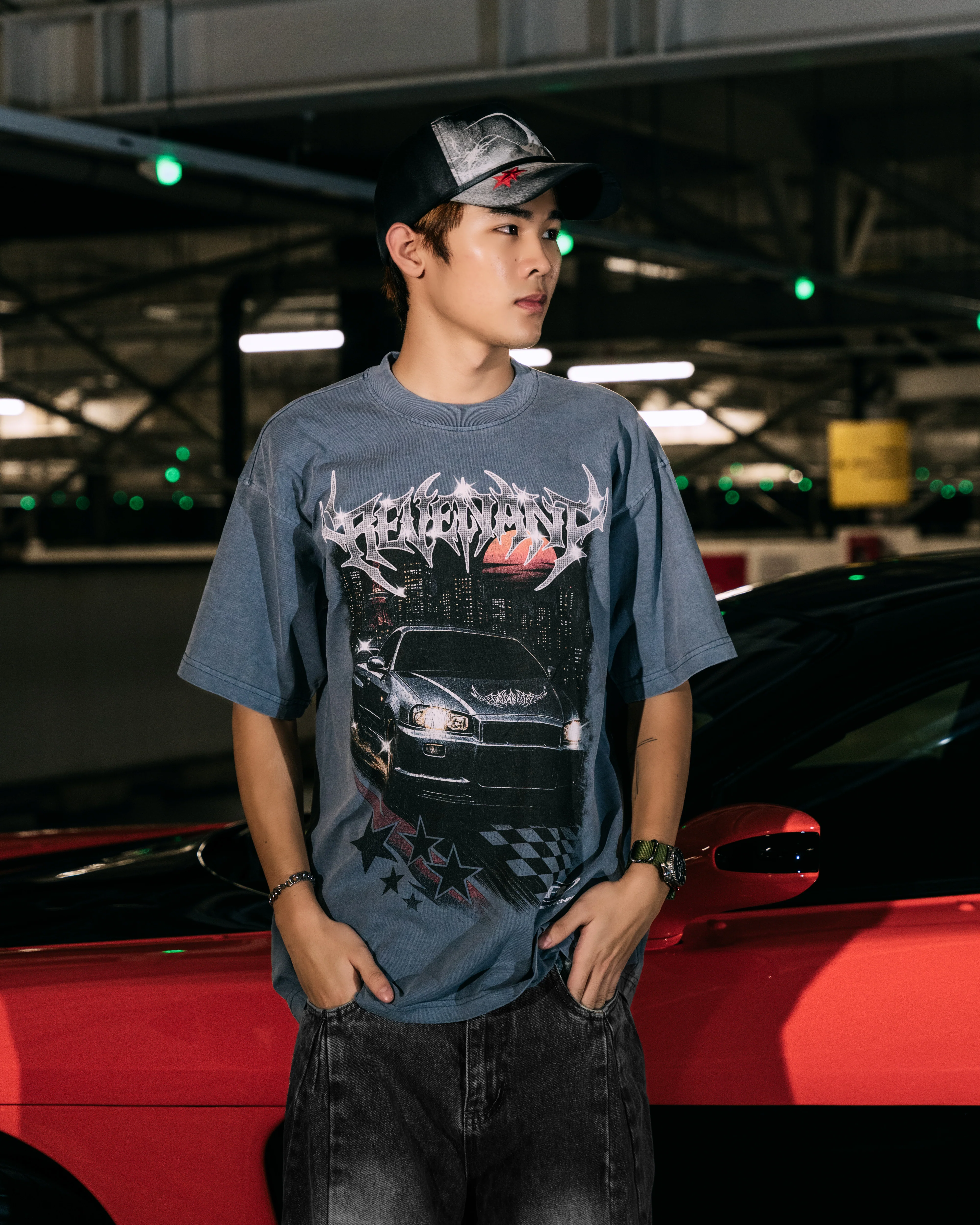 REVENANT R34 Skyline Tee in Faded Blue - Image 3