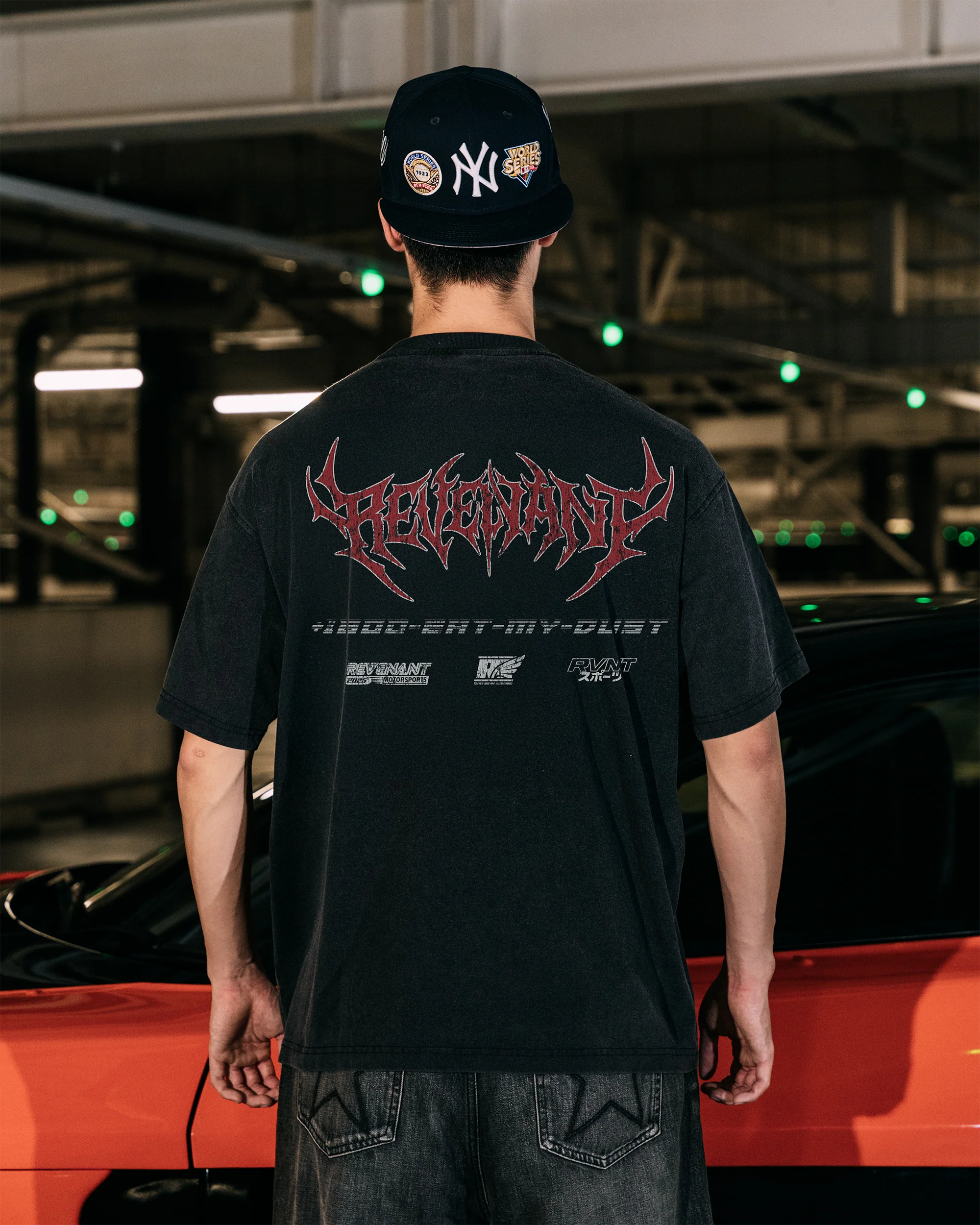 REVENANT R34 Skyline Tee in Washed Black - Image 4