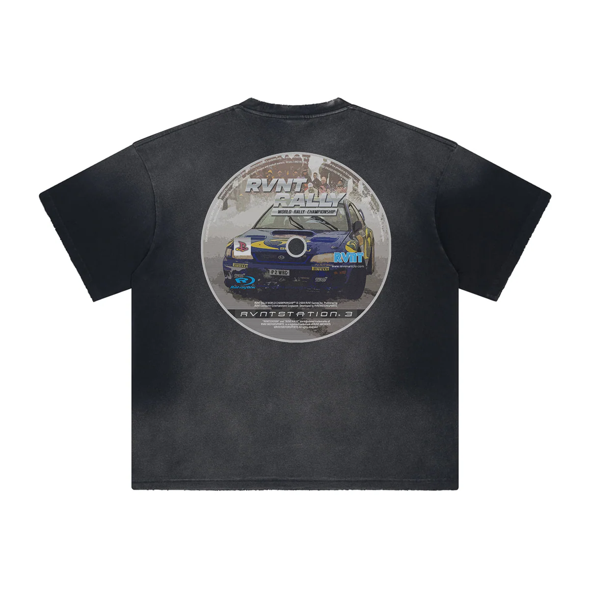 Subaru WRC Tee in Faded Black