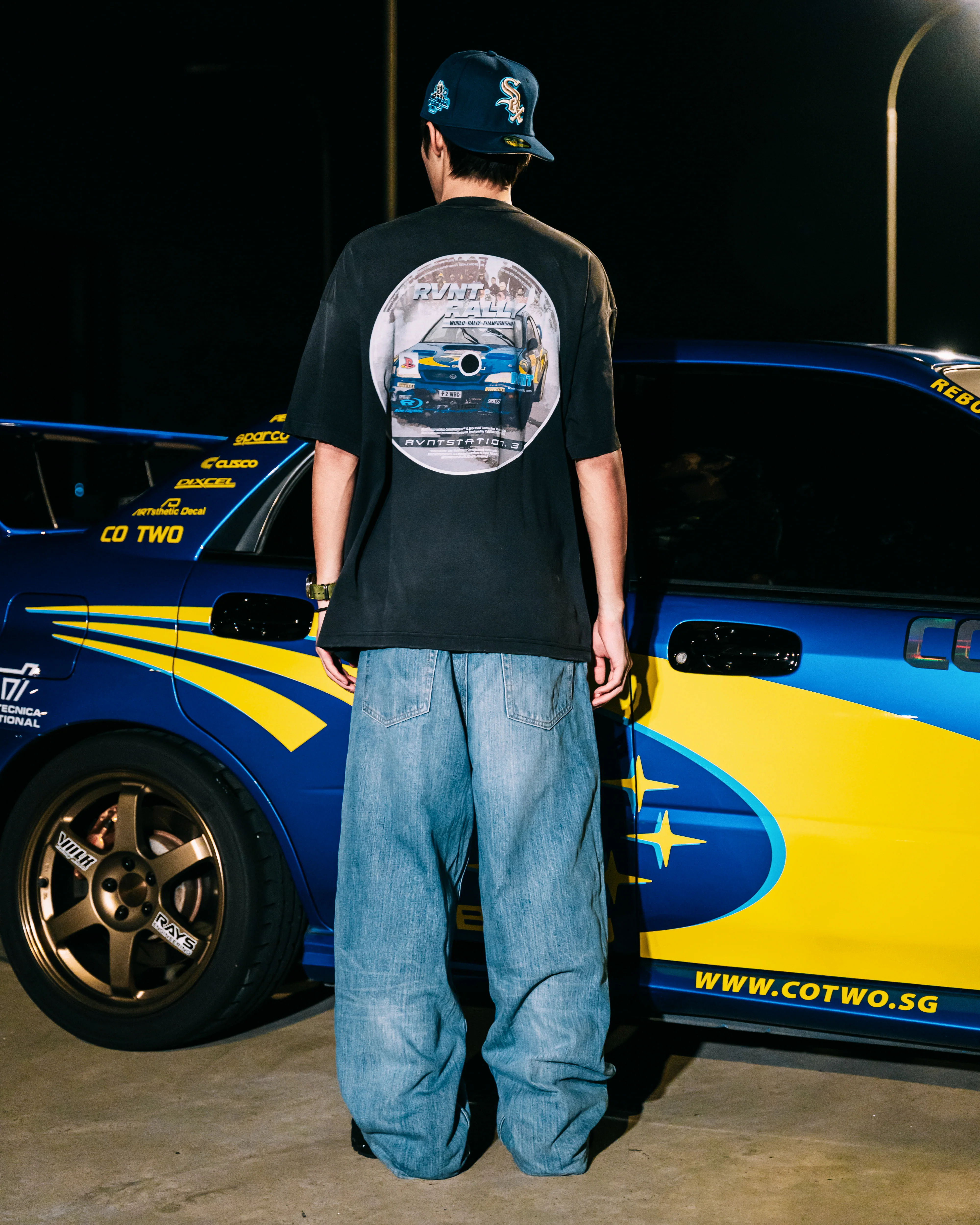 Subaru WRC Tee in Faded Black - Image 4
