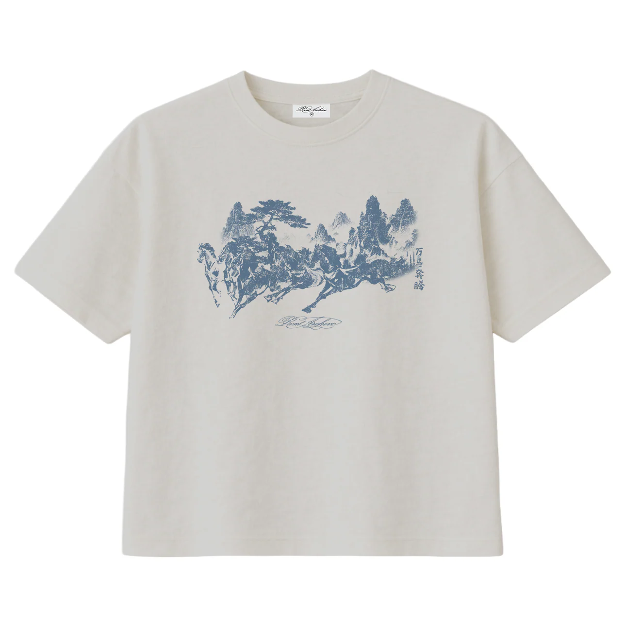 "Year of Horse" Cotton Slub Tee in White