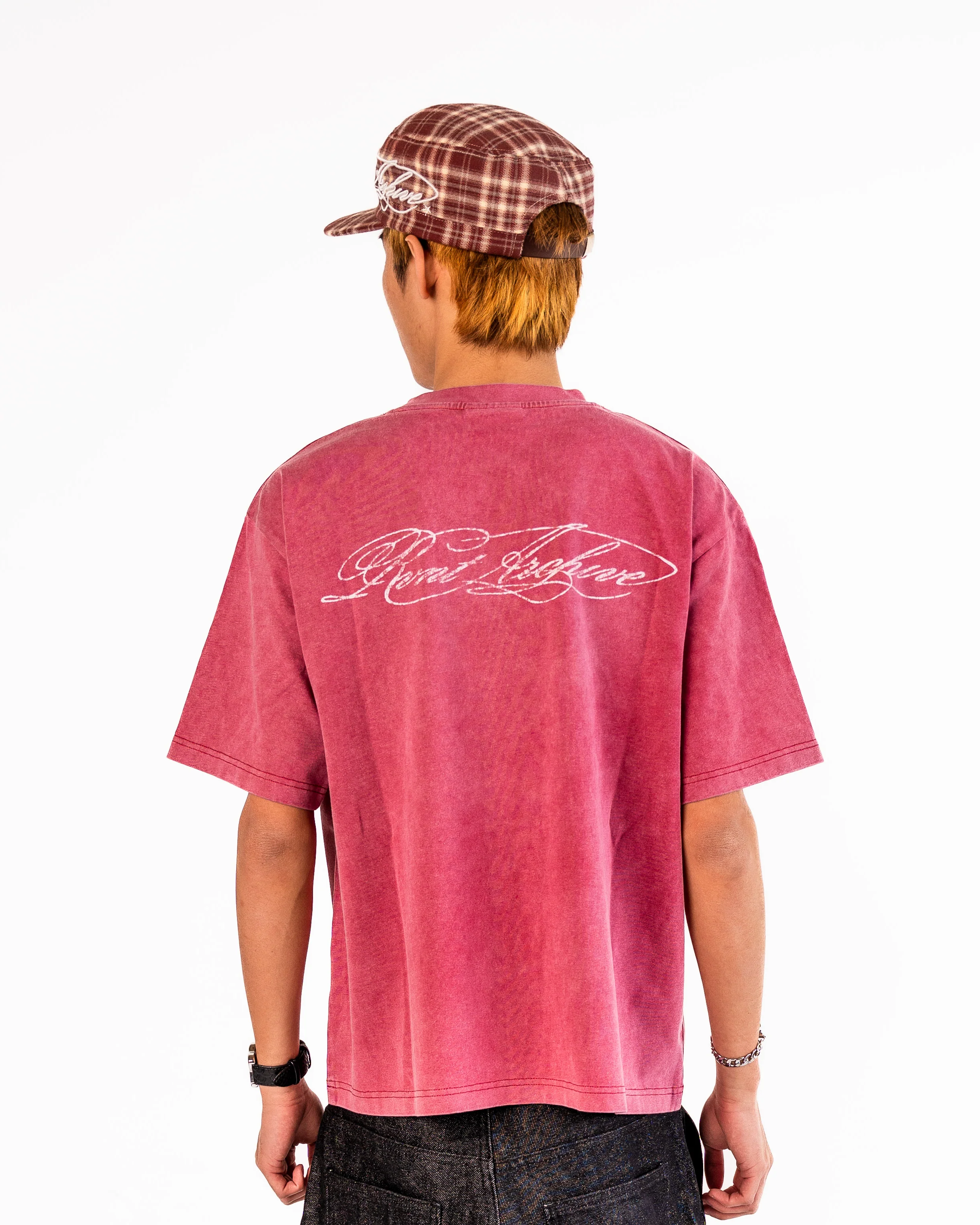 "Year of Horse" Sun Faded Washed Tee in Red - Image 5