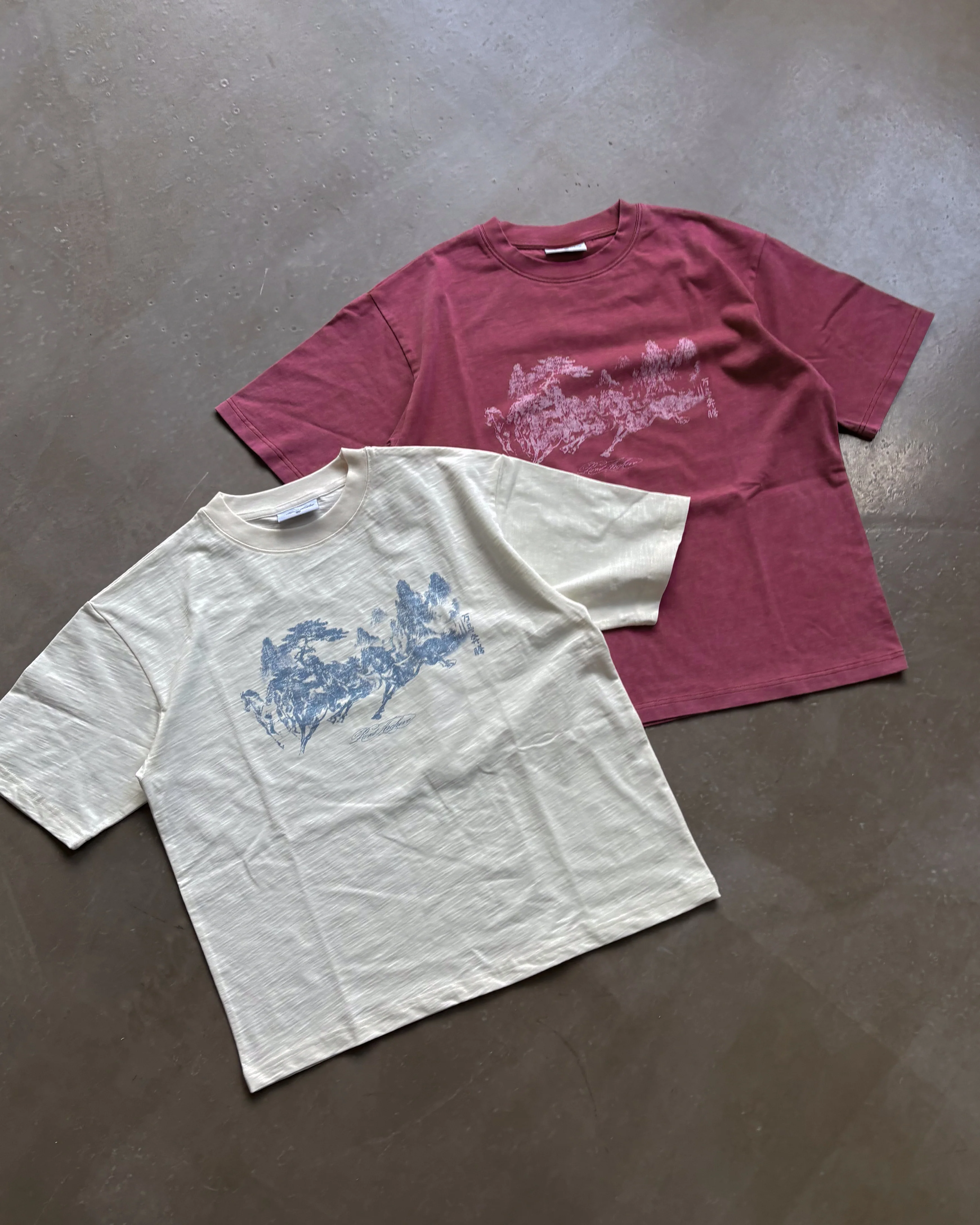 "Year of Horse" Cotton Slub Tee in White - Image 9