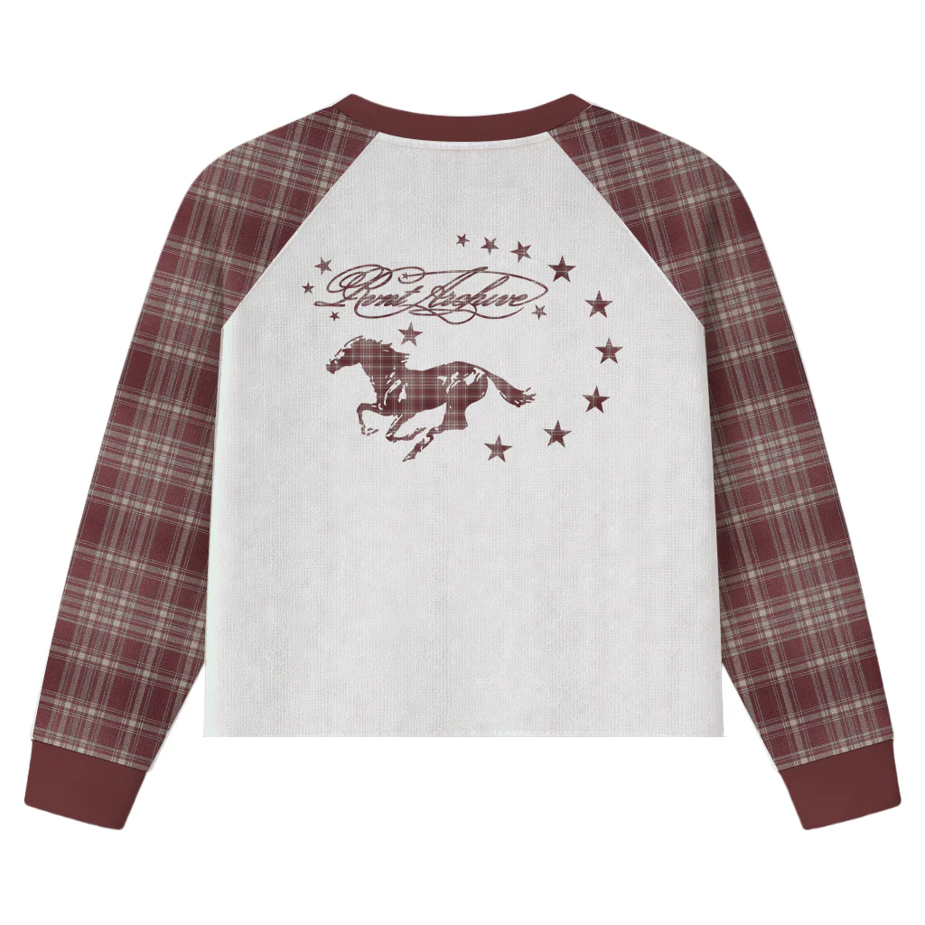 "Year of the Horse" Plaid Thermal Waffle Knit - Image 2
