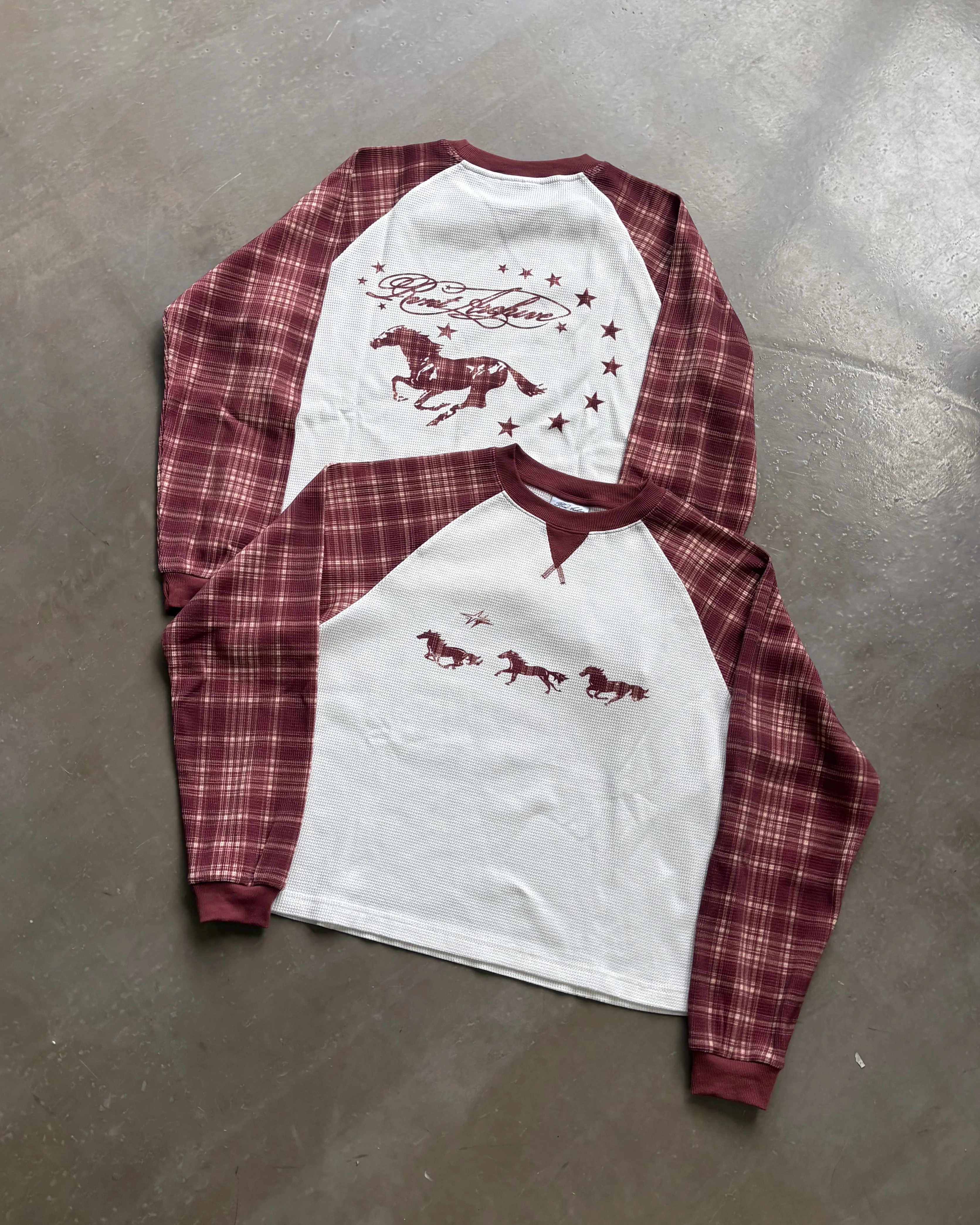 "Year of the Horse" Plaid Thermal Waffle Knit - Image 3