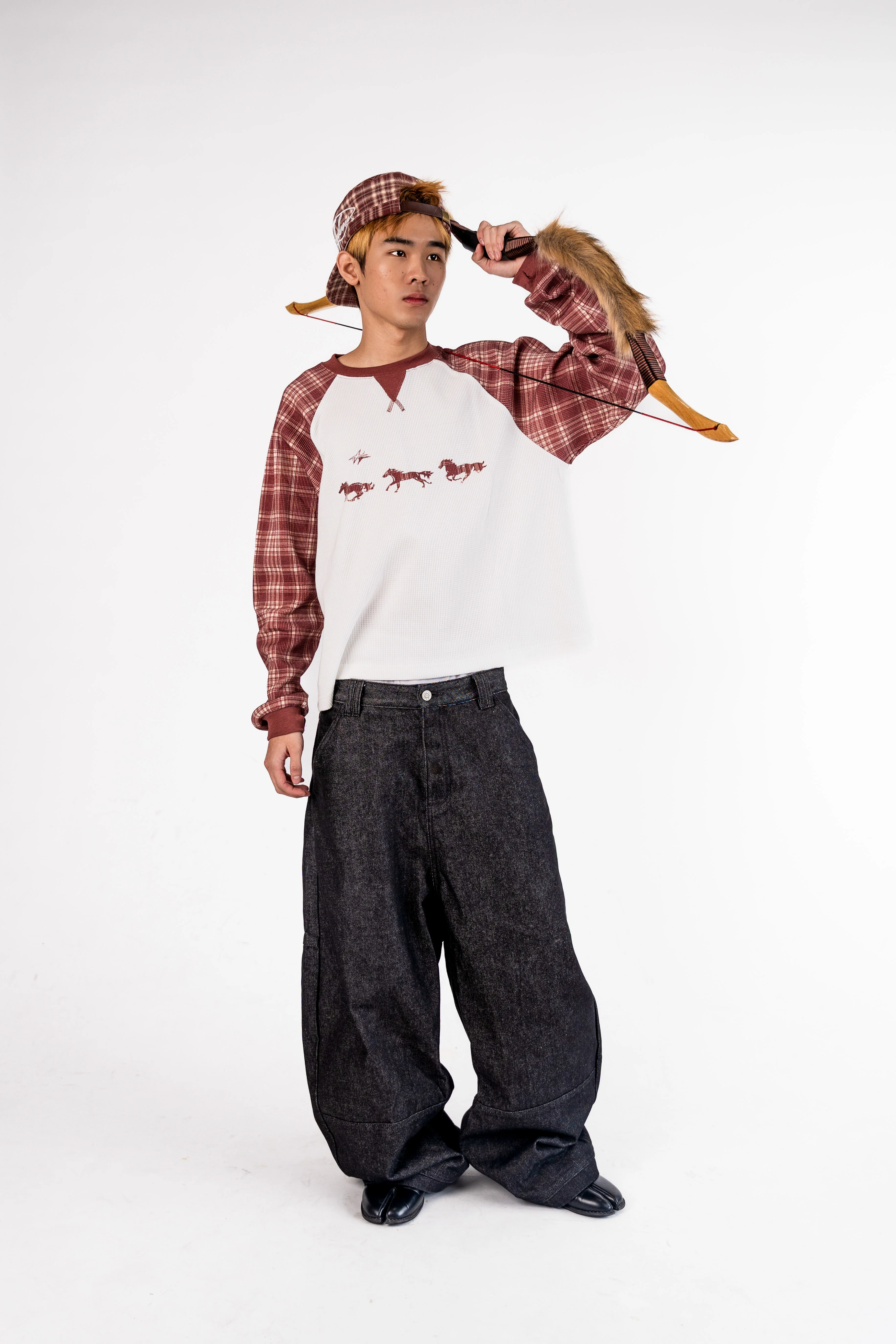"Year of the Horse" Plaid Thermal Waffle Knit - Image 8