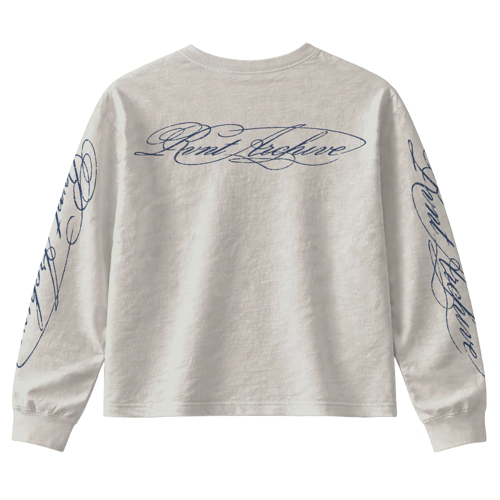 "Year of the Horse" Script Long Sleeve in White - Image 2