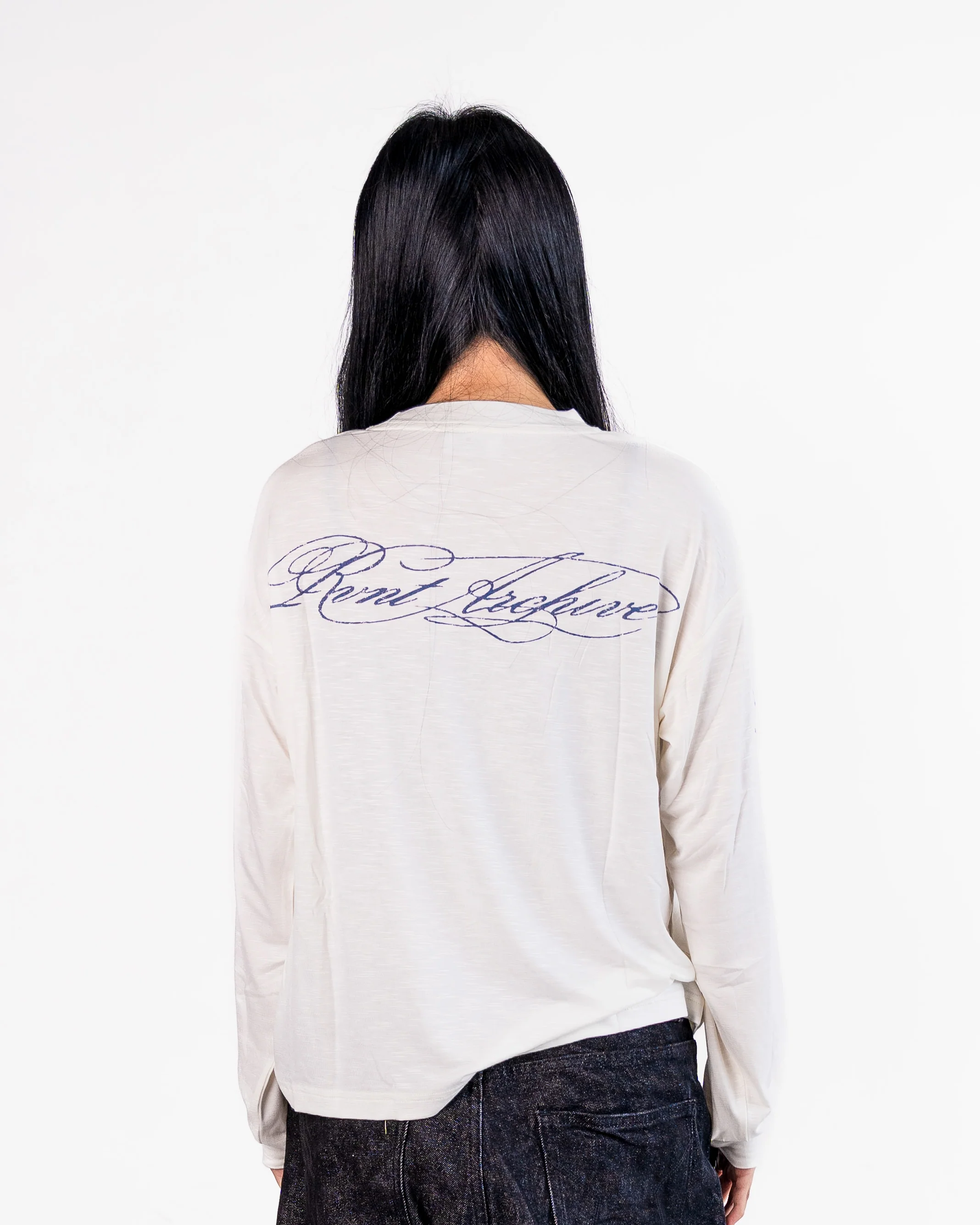 "Year of the Horse" Script Long Sleeve in White - Image 5