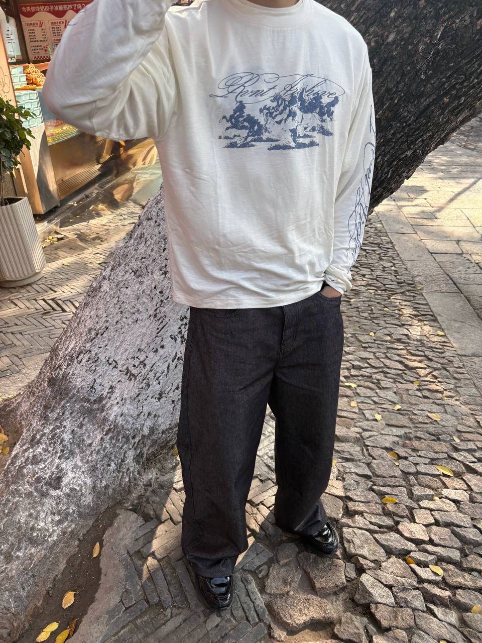"Year of the Horse" Script Long Sleeve in White - Image 9